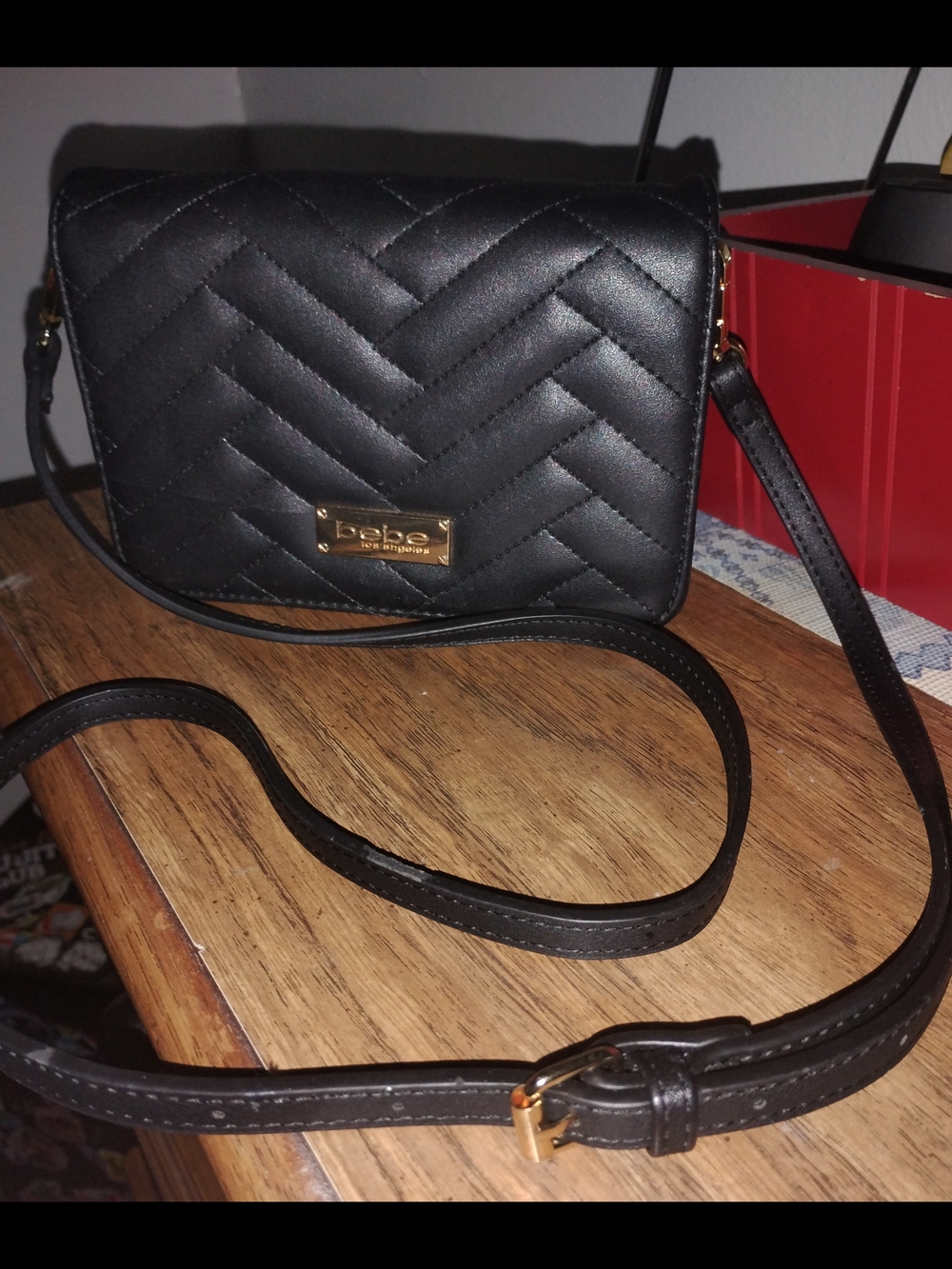 New Bebe Black Quilted Crossbody w/ Detachable Straps